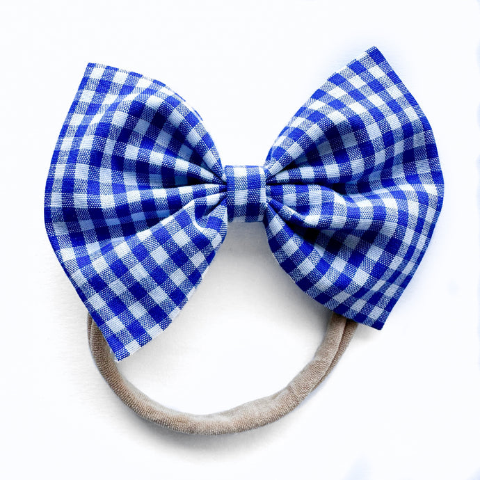 Bright Blue Plaid : Classic Bow