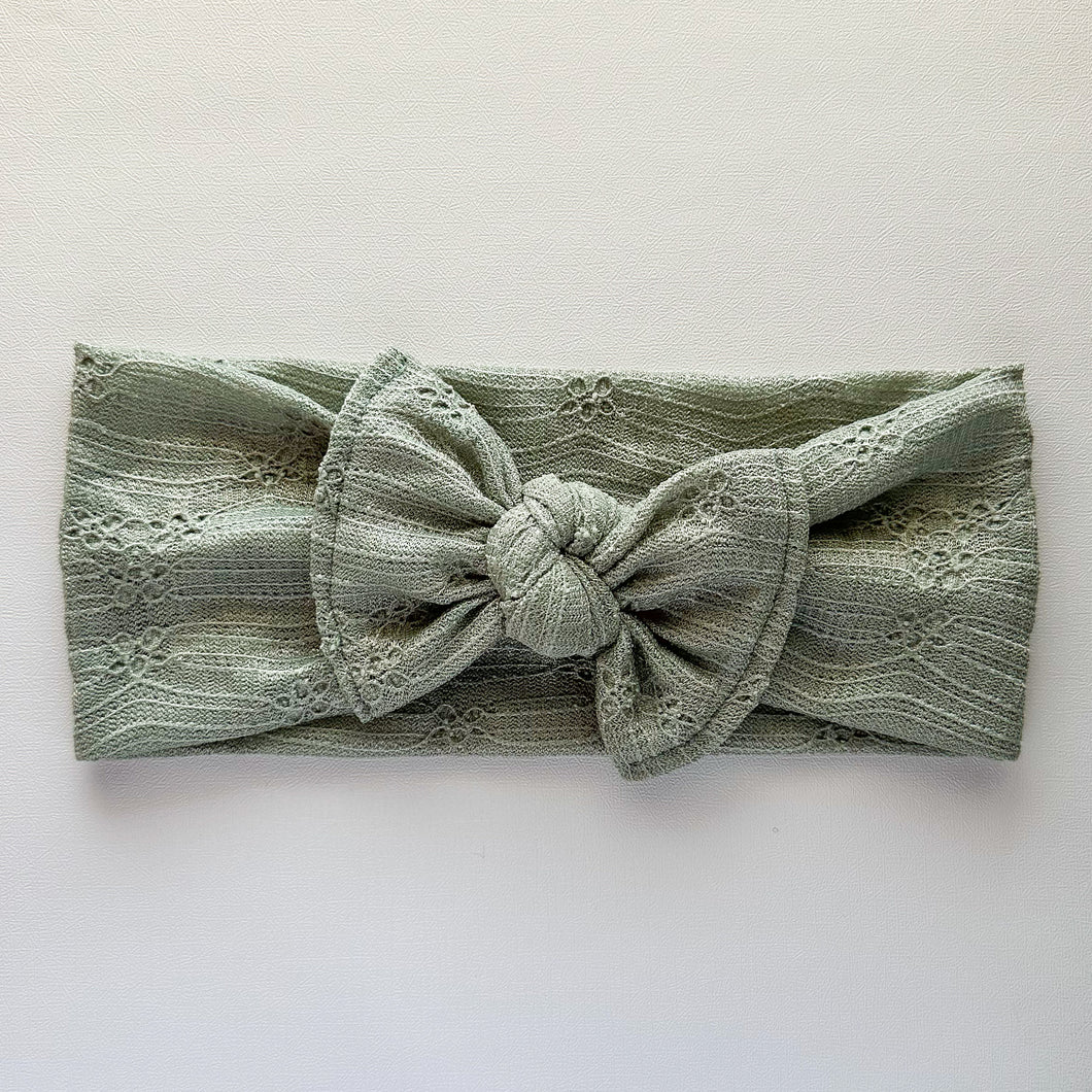 Sweetly Sage : Flat Bow Headband