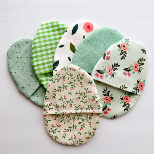 Greens & Teals : 6 Fabric Easter Eggs