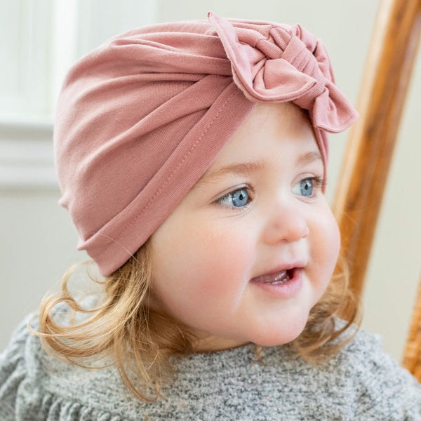 Dusty Rose Hat : w/ Flat Bow