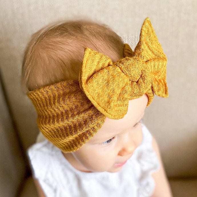 Mustard Waffle : XL Flat Bow Headband