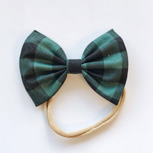 Green Plaid : Baby Bow