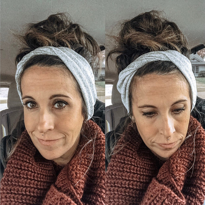 ADULT Super Soft Gray Sweater : Boho Twist Headband