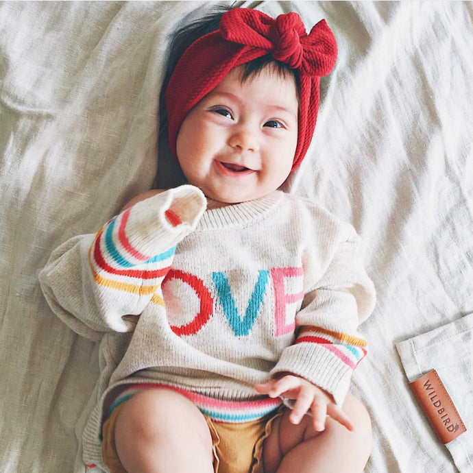 Dark Red Textured : Flat Bow Headband