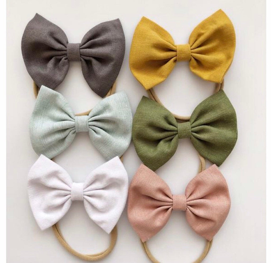 Muted Linens Set 2.0 : {6 Bows} – Turbans For Tots