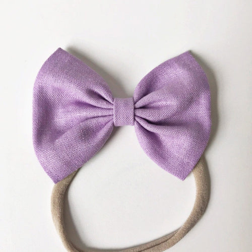 Lavender Linen : Baby Bow