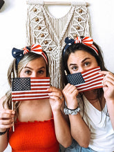ADULT American USA Flag: Flat Bow (1 headband)