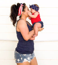 ADULT American USA Flag: Flat Bow (1 headband)