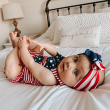 American USA Flag : (Mommy & Me set) Flat Bow Headbands