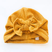 Mustard Knit Hat : w/ Flat Bow