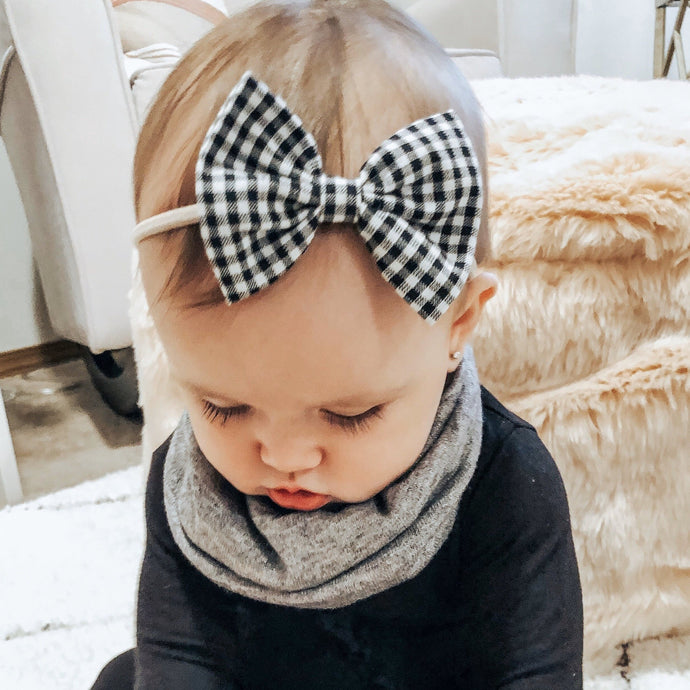 Mini Black Plaid : Classic Bow