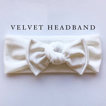 White Velvet : Flat Bow Headband