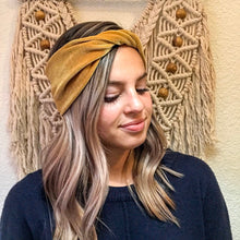 Gold Velvet : (Mommy and Me set) Skinny Boho Twist & Flat Bow Headband