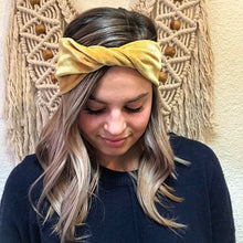 Gold Velvet : (Mommy and Me set) Skinny Boho Twist & Flat Bow Headband