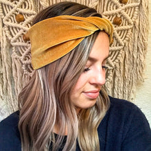 ADULT Gold Velvet : (skinny) Boho Twist Headband