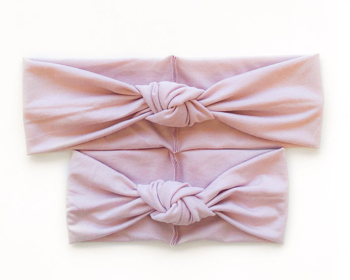 Cool Blush : (Mommy & Me Set) Retro Knots (Ms. Rachel headbands!)