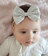 Silver Weave Linen : Baby Bow