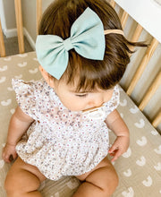 Pale Blue Linen : Baby Bow
