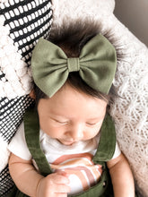 Green Linen : Baby Bow