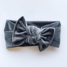 Gray Velvet : Flat Bow Headband