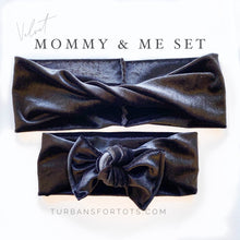 Black Velvet : (Mommy & Me set) Skinny Boho Twist & Flat Bow Headband