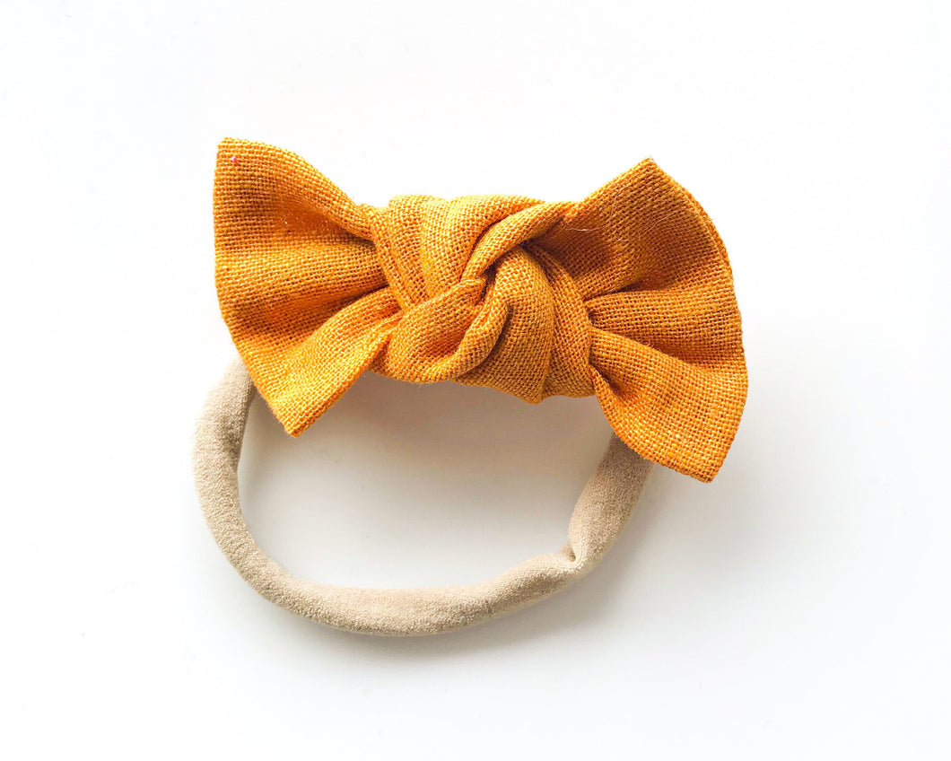 Persimmon Linen : Knot Bow