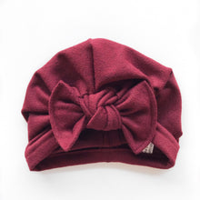 Super Soft Burgundy Sweater Hat : w/ Flat Bow