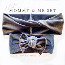 Gray Velvet : (Mommy and Me set) Skinny Boho Twist & Flat Bow Headband