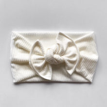 Soft Cream Ribbed : XL Flat Bow Headband