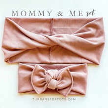 Ribbed Rosé : (Mommy & Me set) Boho Twist & Flat Bow Headband