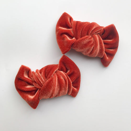 Persimmons Velvet : Pigtail Clips {set of 2}