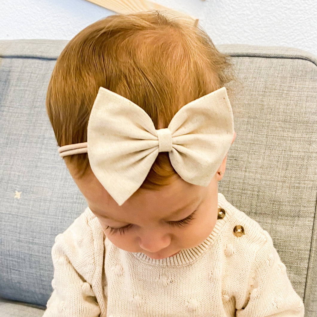 Natural Linen : Baby Bow