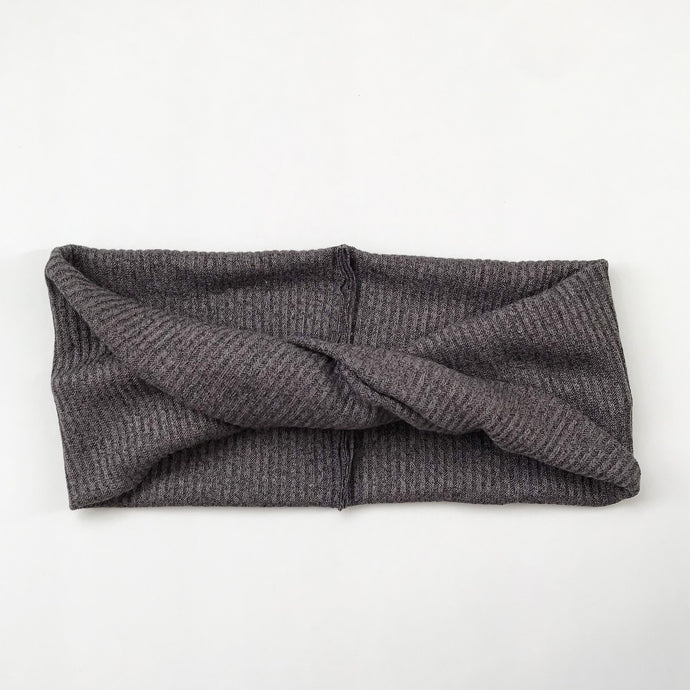 Dark Gray Ribbed : Boho Twist Headband