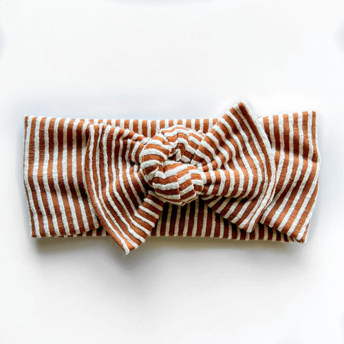 Copper Stripes : Flat Bow Headband