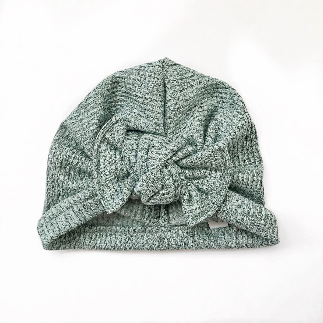 Spearmint Sweater Hat : w/ Flat Bow