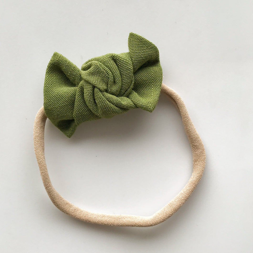 Green Linen : Knot Bow