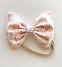 Taupe Pink Tulips : Baby Bow (Organic Cotton)