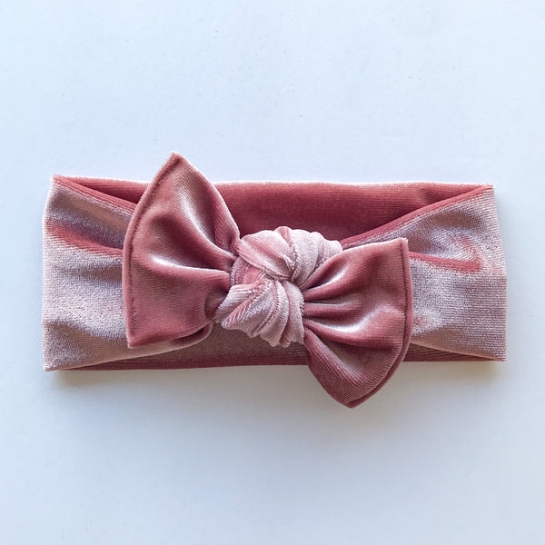 Mauve Velvet : Flat Bow Headband