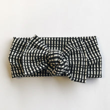 Black Grid : Flat Bow Headband
