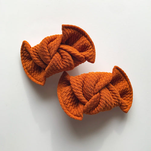 Terracotta Textured : Pigtail Clips {set of 2}