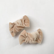 Champagne Velvet : Pigtail Clips {set of 2}