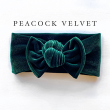 Peacock Velvet : Flat Bow Headband
