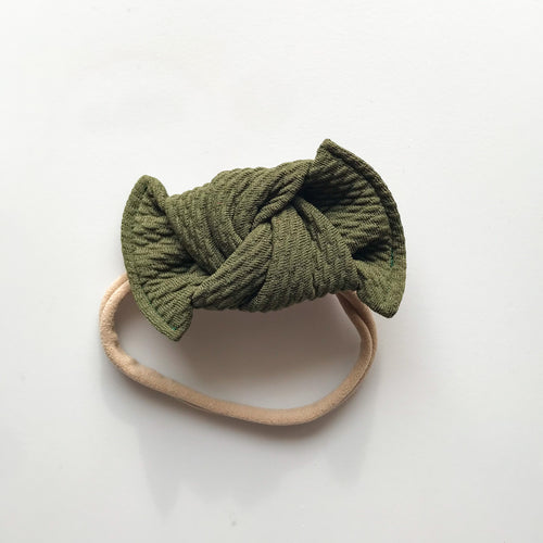 Forest Green Textured : Knot Bow