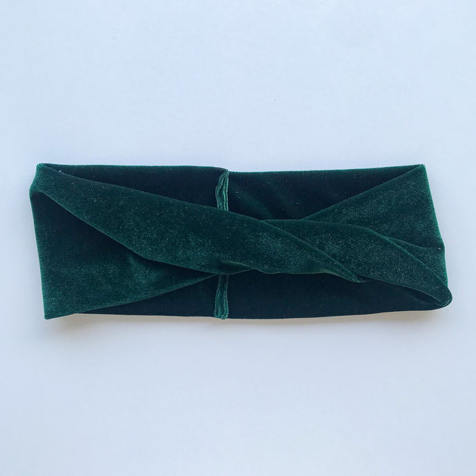 ADULT Peacock Velvet : (skinny) Boho Twist Headband